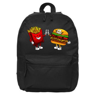 Cute Hamburger Art Women Hamburger French Fries Lovers 16 in Basic Backpack