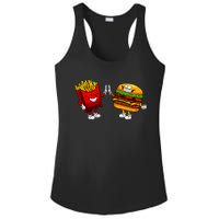 Cute Hamburger Art Women Hamburger French Fries Lovers Ladies PosiCharge Competitor Racerback Tank