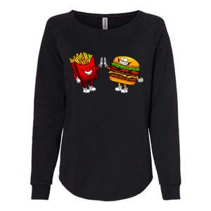 Cute Hamburger Art Women Hamburger French Fries Lovers Womens California Wash Sweatshirt