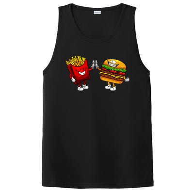 Cute Hamburger Art Women Hamburger French Fries Lovers PosiCharge Competitor Tank