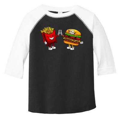 Cute Hamburger Art Women Hamburger French Fries Lovers Toddler Fine Jersey T-Shirt