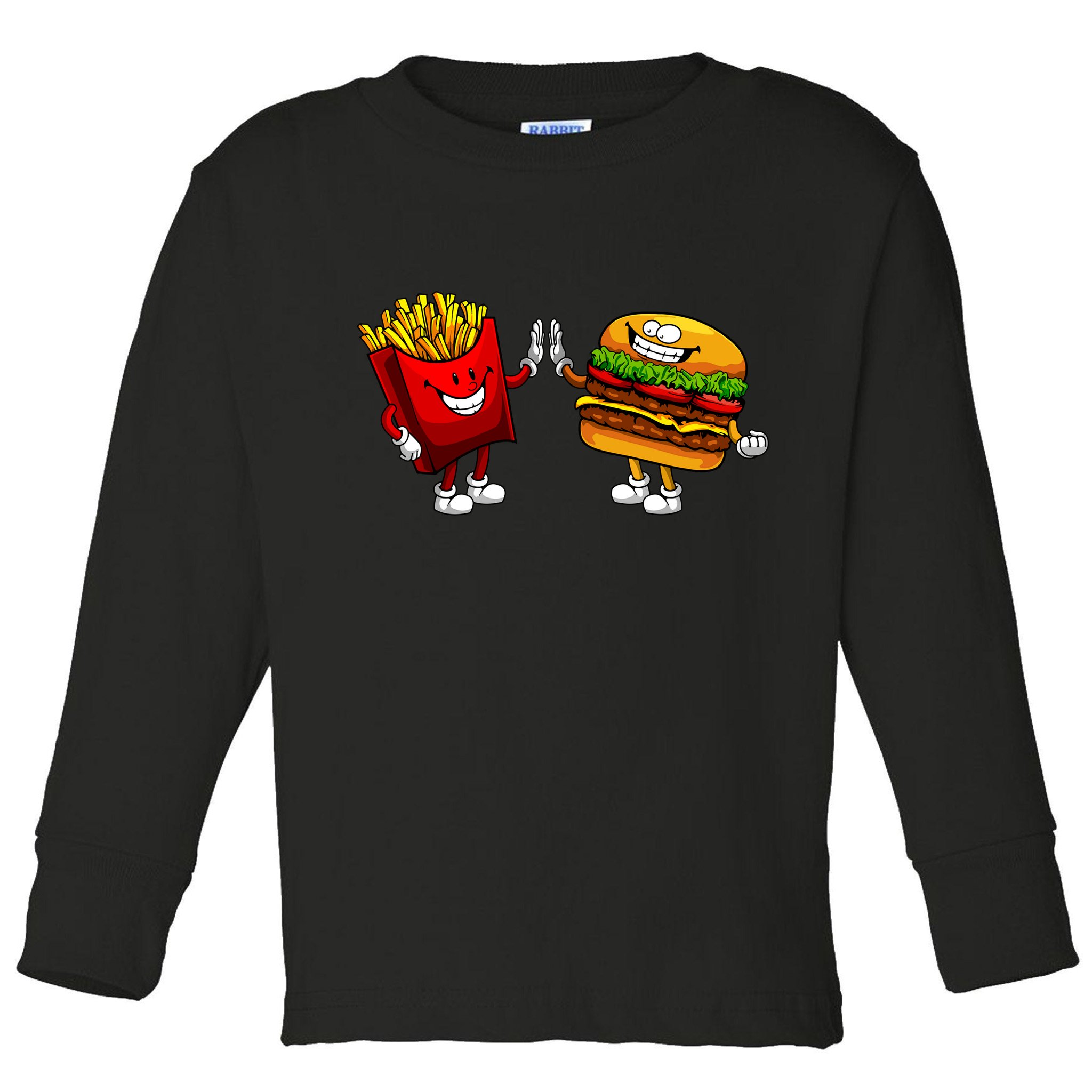 Cute Hamburger Art Women Hamburger French Fries Lovers Toddler Long Sleeve Shirt