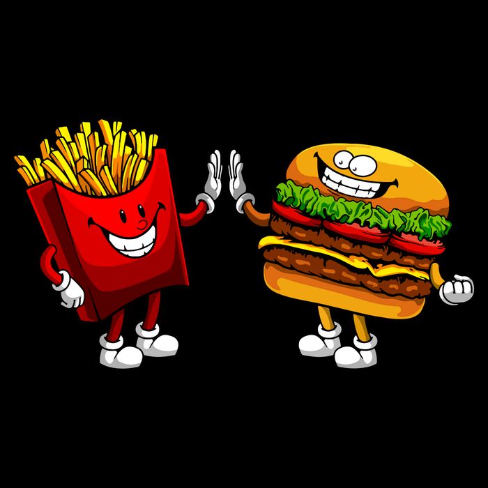 Cute Hamburger Art Women Hamburger French Fries Lovers Toddler T-Shirt
