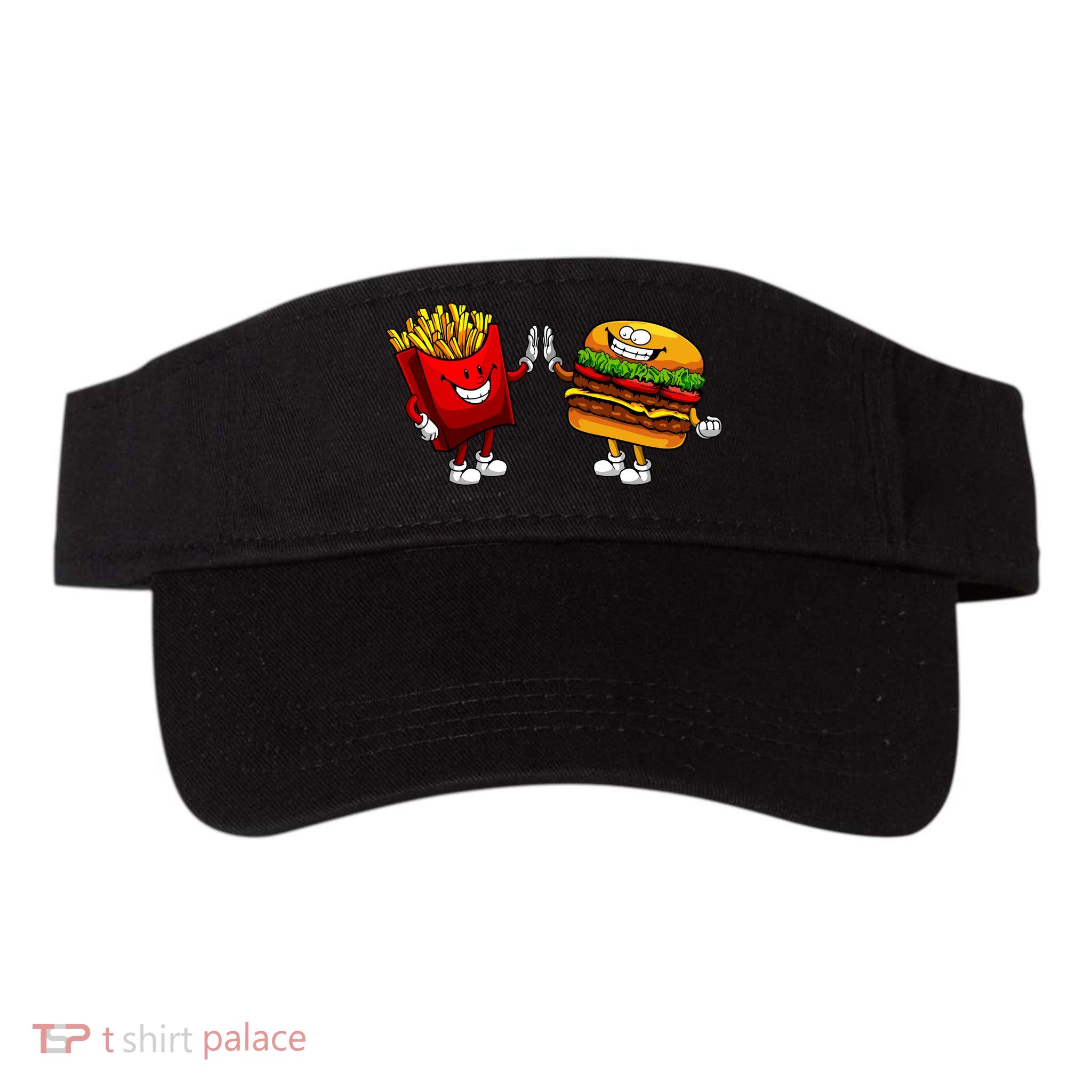 Cute Hamburger Art Women Hamburger French Fries Lovers Visor