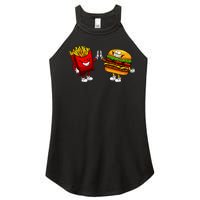 Cute Hamburger Art Women Hamburger French Fries Lovers Women's Perfect Tri Rocker Tank