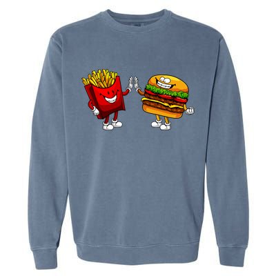 Cute Hamburger Art Women Hamburger French Fries Lovers Garment-Dyed Sweatshirt