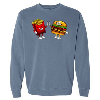 Cute Hamburger Art Women Hamburger French Fries Lovers Garment-Dyed Sweatshirt