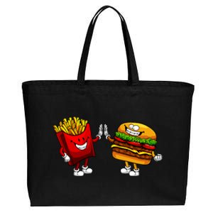 Cute Hamburger Art Women Hamburger French Fries Lovers Cotton Canvas Jumbo Tote