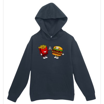 Cute Hamburger Art Women Hamburger French Fries Lovers Urban Pullover Hoodie