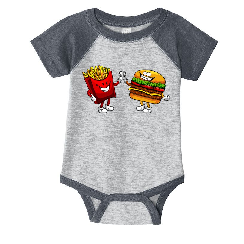 Cute Hamburger Art Women Hamburger French Fries Lovers Infant Baby Jersey Bodysuit