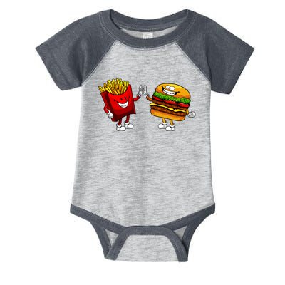 Cute Hamburger Art Women Hamburger French Fries Lovers Infant Baby Jersey Bodysuit