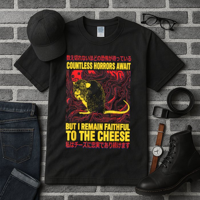 Countless Horrors Await But I Remain Faithful To The Cheese Rat Tall T-Shirt