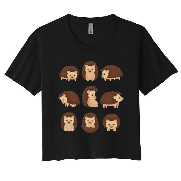 Cute Hedgehog Animal Forest Nature Hedgehog Crop Top