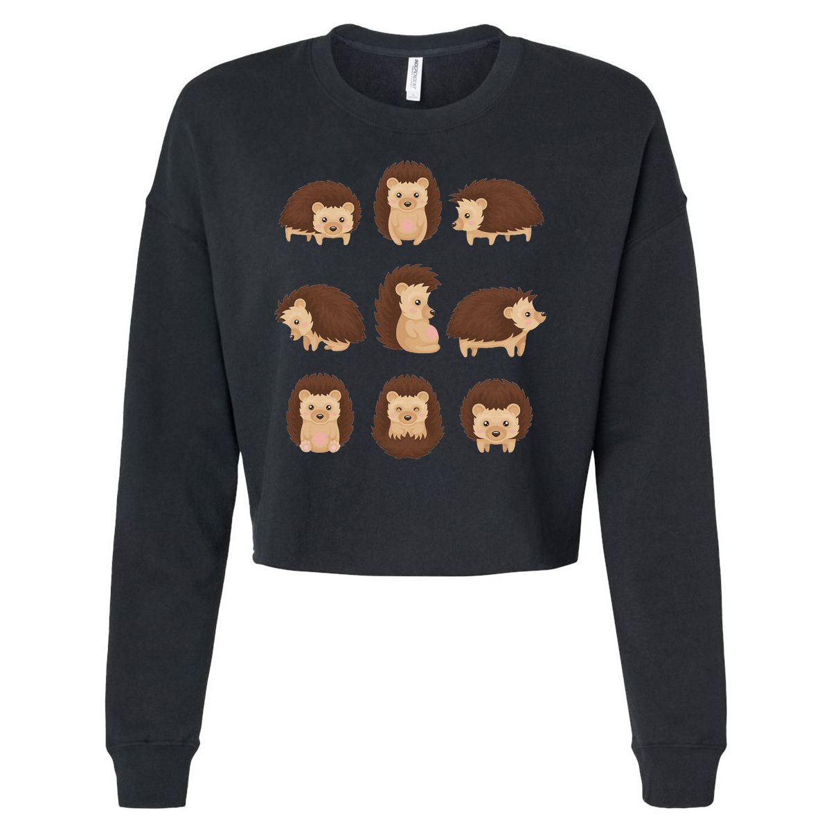 Cute Hedgehog Animal Forest Nature Hedgehog Cropped Pullover Crew