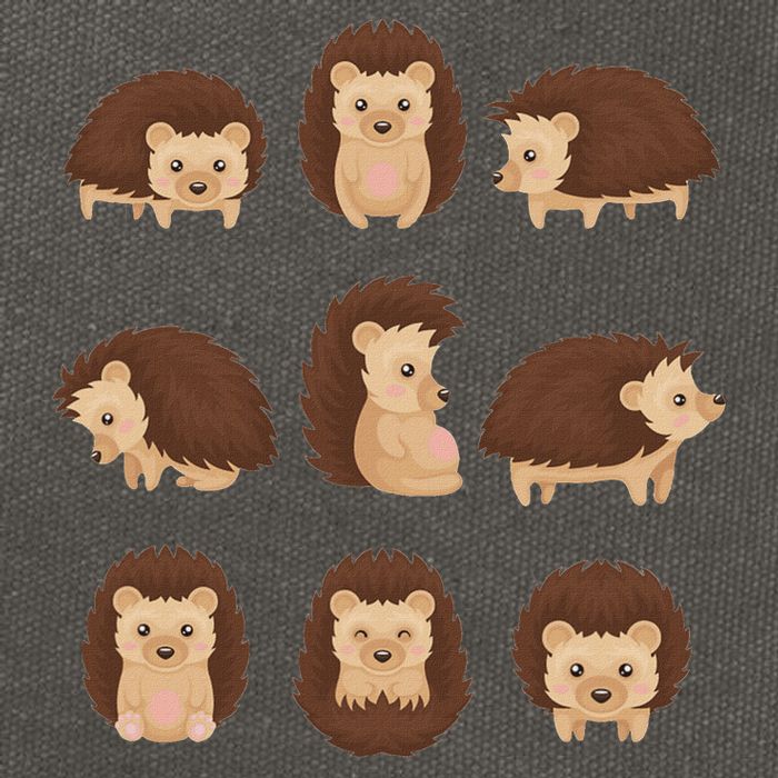 Cute Hedgehog Animal Forest Nature Hedgehog Cotton Canvas Backpack