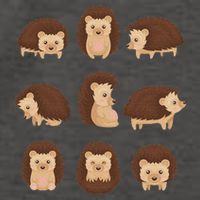 Cute Hedgehog Animal Forest Nature Hedgehog Vector Backpack