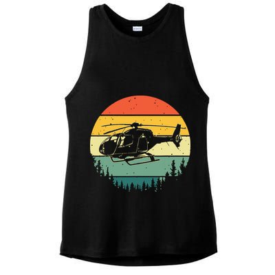 Cute Helicopter Art For Men Women Aviator Helicopter Pilot Ladies PosiCharge Tri-Blend Wicking Tank