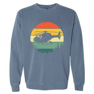 Cute Helicopter Art For Men Women Aviator Helicopter Pilot Garment-Dyed Sweatshirt