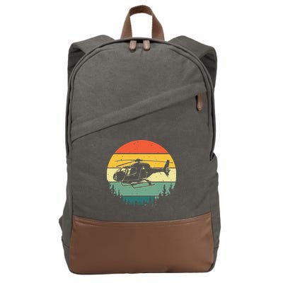 Cute Helicopter Art For Men Women Aviator Helicopter Pilot Cotton Canvas Backpack