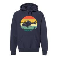 Cute Helicopter Art For Men Women Aviator Helicopter Pilot Premium Hoodie