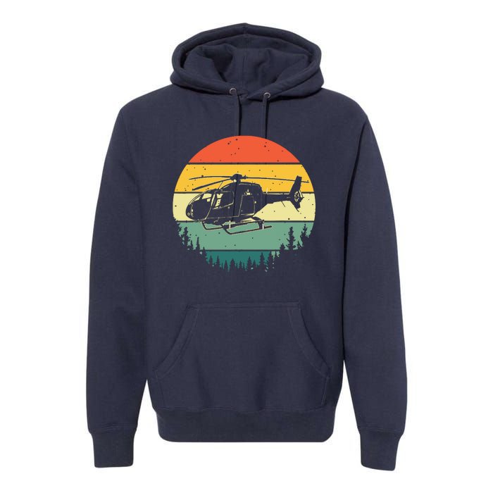 Cute Helicopter Art For Men Women Aviator Helicopter Pilot Premium Hoodie