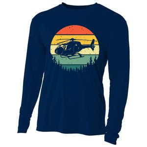 Cute Helicopter Art For Men Women Aviator Helicopter Pilot Cooling Performance Long Sleeve Crew