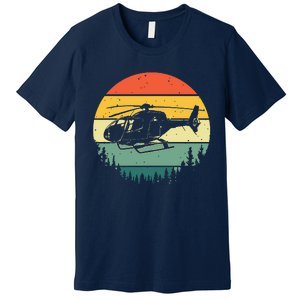 Cute Helicopter Art For Men Women Aviator Helicopter Pilot Premium T-Shirt