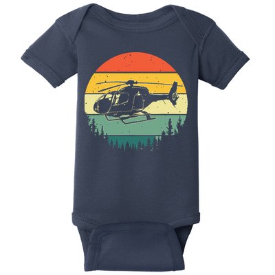 Cute Helicopter Art For Men Women Aviator Helicopter Pilot Baby Bodysuit