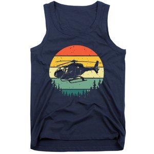 Cute Helicopter Art For Men Women Aviator Helicopter Pilot Tank Top