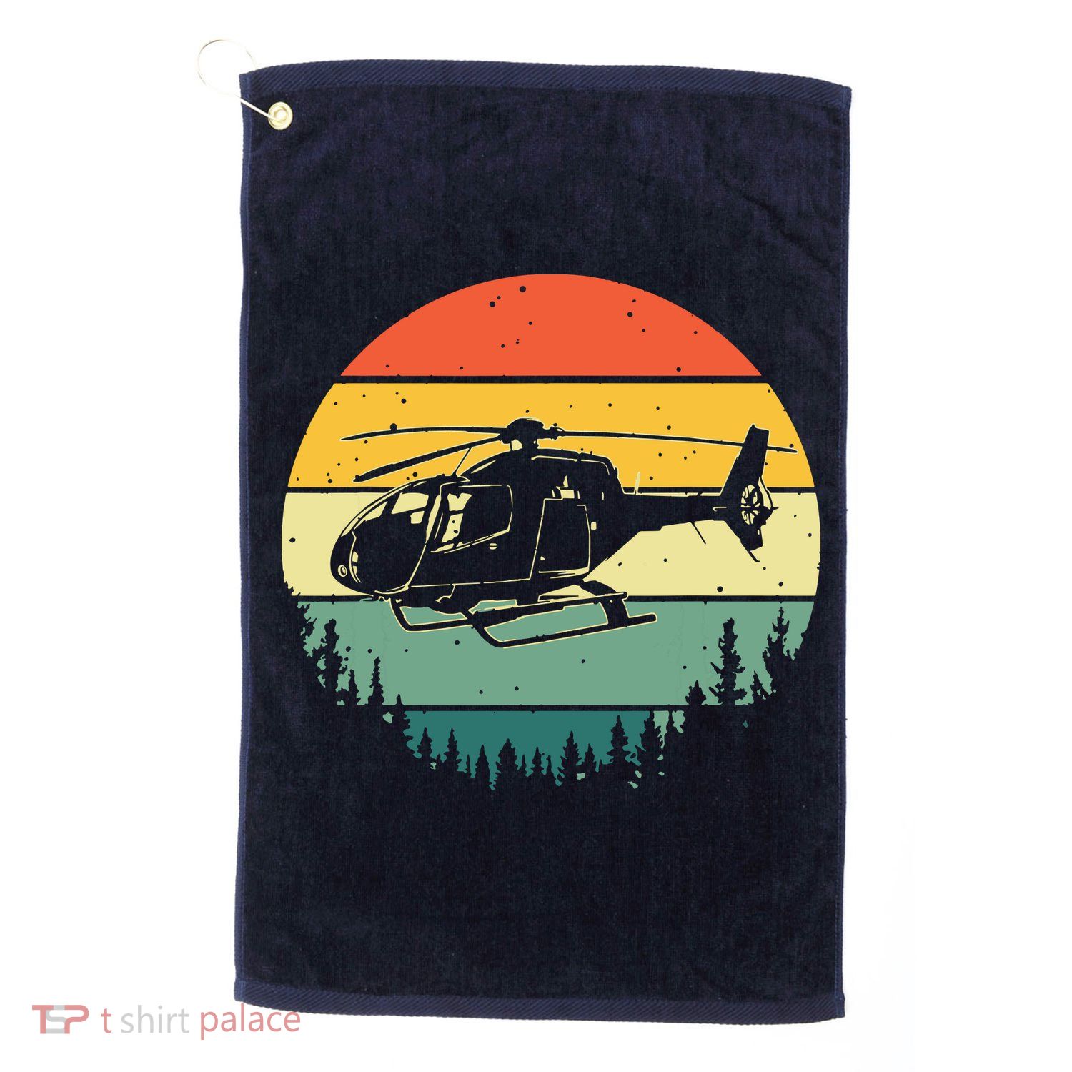 Cute Helicopter Art For Men Women Aviator Helicopter Pilot Golf Towel