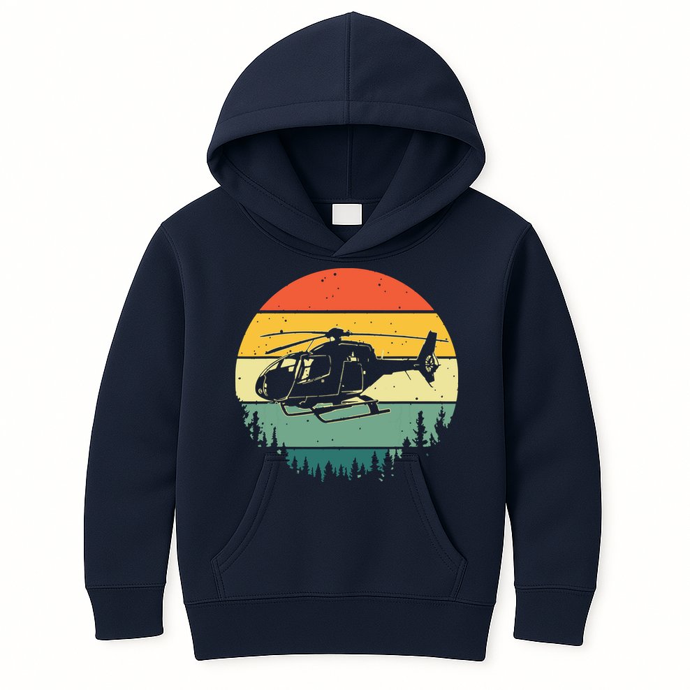 Cute Helicopter Art For Men Women Aviator Helicopter Pilot Kids Hoodie