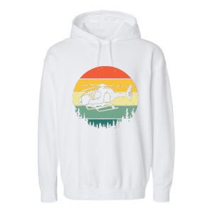 Cute Helicopter Art For Men Women Aviator Helicopter Pilot Garment-Dyed Fleece Hoodie