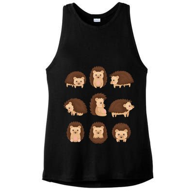 Cute Hedgehog Animal Forest Nature Hedgehog Ladies PosiCharge Tri-Blend Wicking Tank