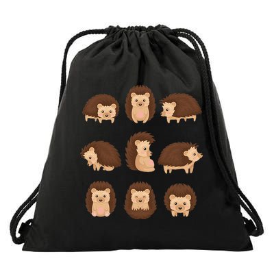 Cute Hedgehog Animal Forest Nature Hedgehog Drawstring Bag