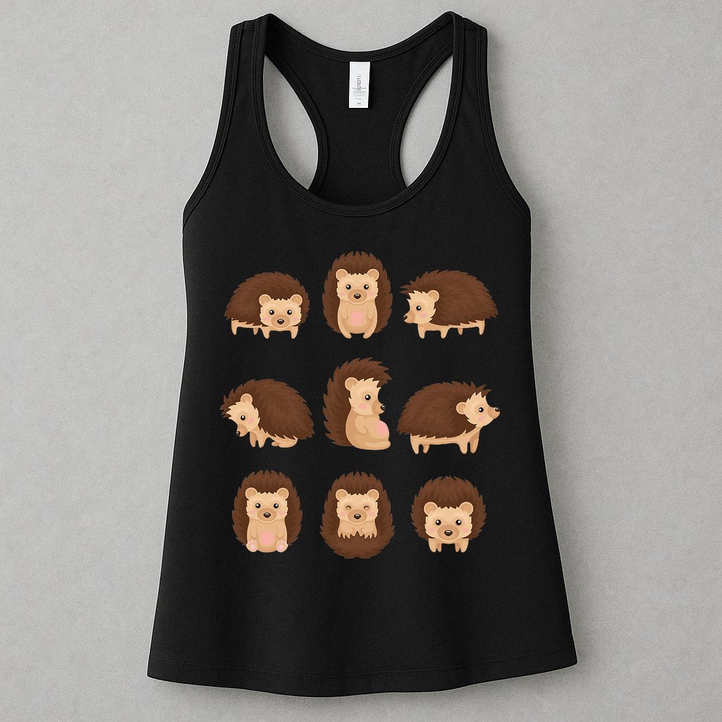 Cute Hedgehog Animal Forest Nature Hedgehog Womens Tank Top