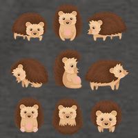 Cute Hedgehog Animal Forest Nature Hedgehog Vector Backpack