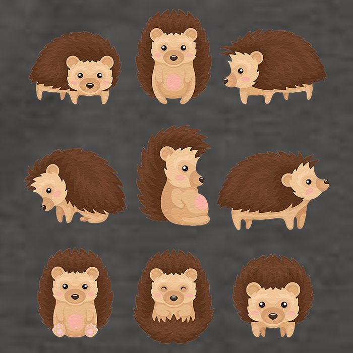 Cute Hedgehog Animal Forest Nature Hedgehog Vector Backpack