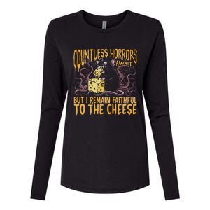 Countless Horrors Await But I Remain Faithful To The Cheese Womens Cotton Relaxed Long Sleeve T-Shirt