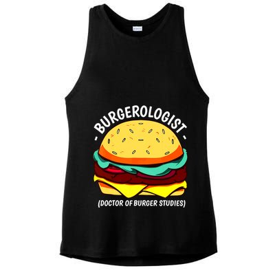 Cool Hamburger Art Minimalist Burger Cheeseburger Ladies PosiCharge Tri-Blend Wicking Tank