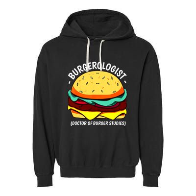 Cool Hamburger Art Minimalist Burger Cheeseburger Garment-Dyed Fleece Hoodie