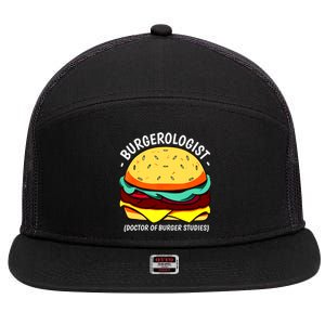 Cool Hamburger Art Minimalist Burger Cheeseburger 7 Panel Mesh Trucker Snapback Hat