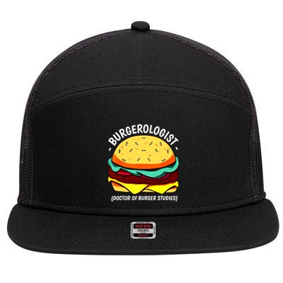 Cool Hamburger Art Minimalist Burger Cheeseburger 7 Panel Mesh Trucker Snapback Hat