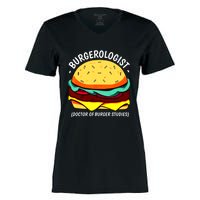 Cool Hamburger Art Minimalist Burger Cheeseburger Women's Momentum V-Neck T-Shirt