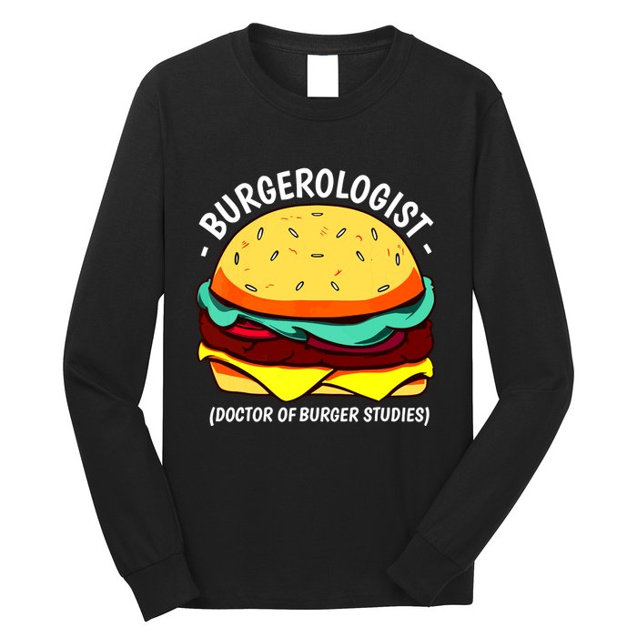 Cool Hamburger Art Minimalist Burger Cheeseburger Long Sleeve Shirt