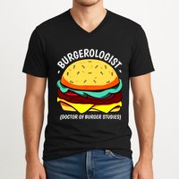 Cool Hamburger Art Minimalist Burger Cheeseburger V-Neck T-Shirt