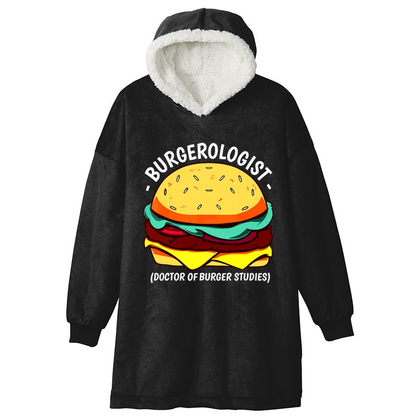 Cool Hamburger Art Minimalist Burger Cheeseburger Hooded Wearable Blanket