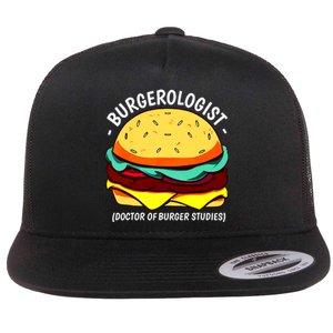 Cool Hamburger Art Minimalist Burger Cheeseburger Flat Bill Trucker Hat