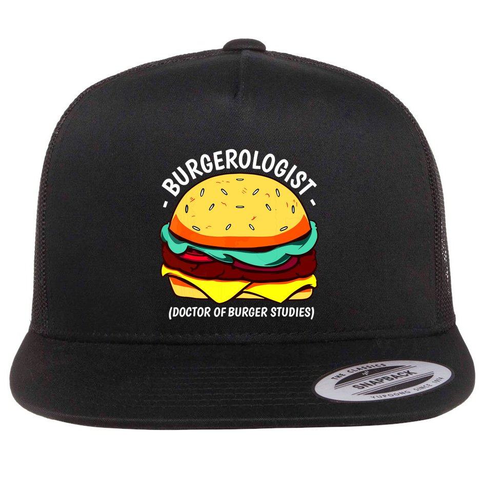 Cool Hamburger Art Minimalist Burger Cheeseburger Flat Bill Trucker Hat