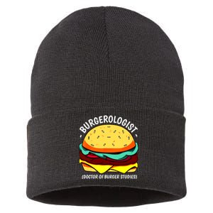 Cool Hamburger Art Minimalist Burger Cheeseburger Sustainable Knit Beanie