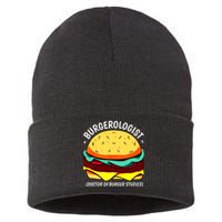 Cool Hamburger Art Minimalist Burger Cheeseburger Sustainable Knit Beanie